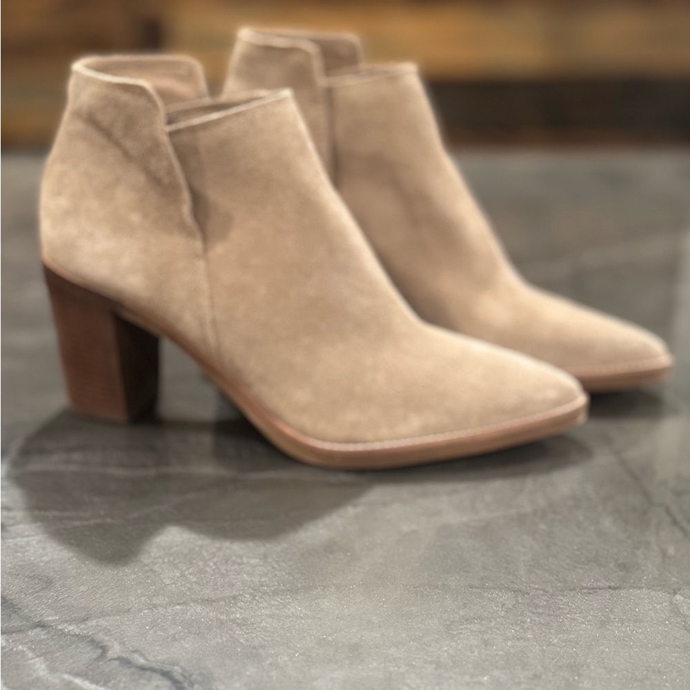 Dolce Vita Taupe Suede Ankle Booties